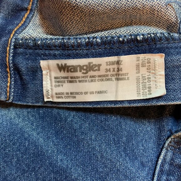 Wrangler Cowboy Cut Bootcut 13MWZ Faded Denim Western Jeans - Picture 7 of 13